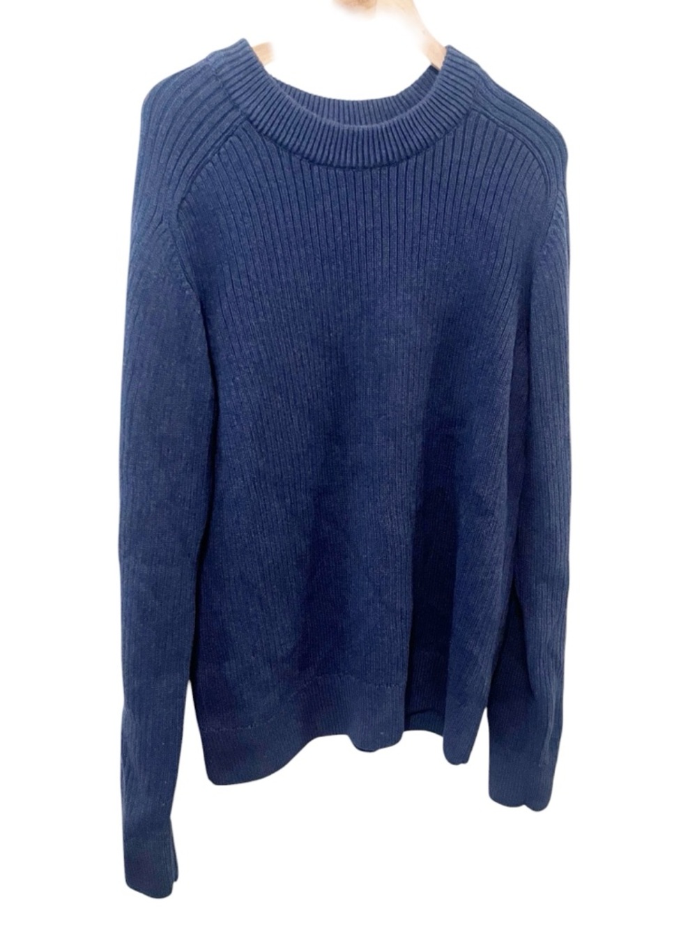 Pact Men's Navy‎ High Country Knit Organic Cotton Crewneck Sweater Large
